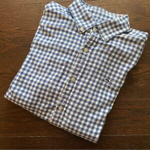 EUC - Men's Vineyard Vines Blue Gingham Shirt, Medium